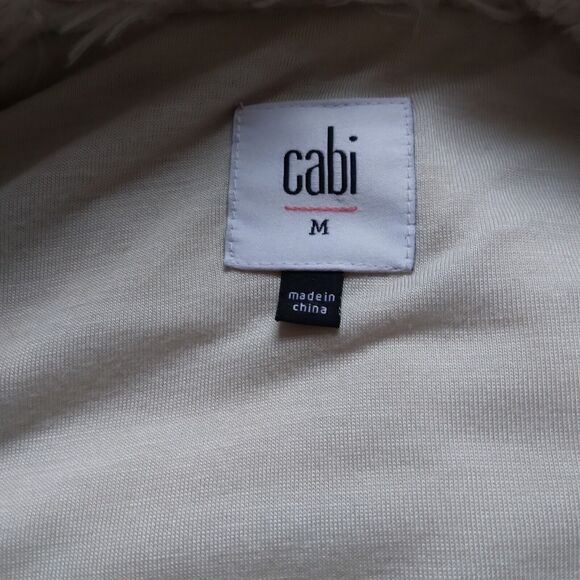 CAbi #3179 Aspen Faux Fur Vest Jacket Coat Ivory Mocha Tan Brown Full Zip Size M - Picture 5 of 10